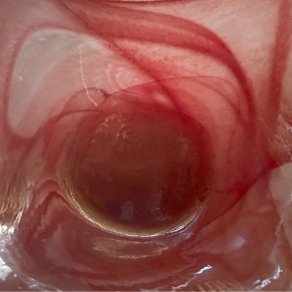 Elegant Red/Pink Glass Art Bowl - Picture 3 of 3